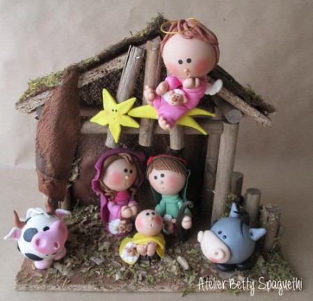 Presépio grande e extra fofo em biscuit