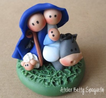 mini presepio em biscuit