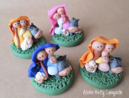 mini presepio em biscuit