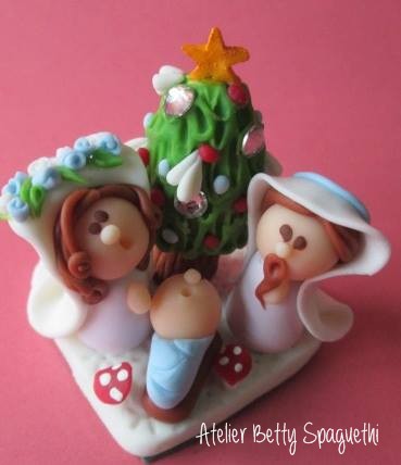 mini presepio em biscuit