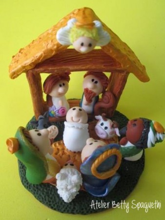 mini presepio em biscuit