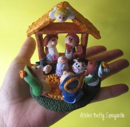 mini presepio em biscuit